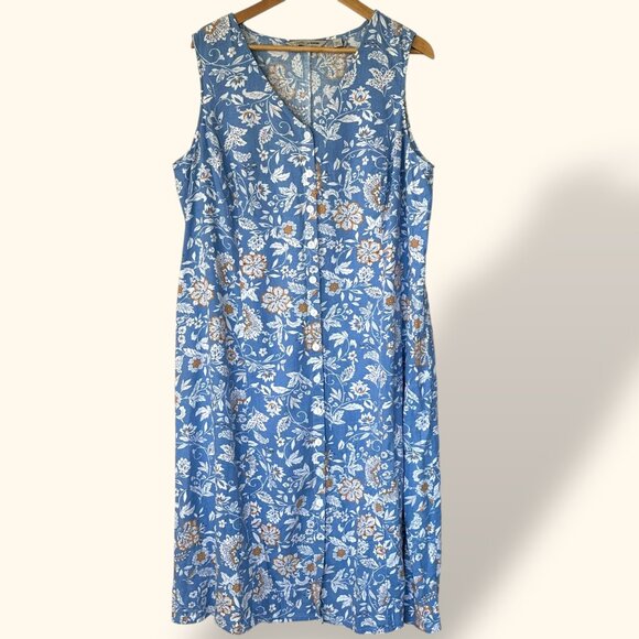 Avenue Dresses & Skirts - Soft by Avenue Women's Maxi Dress Floral Linen Sleeveless Cottagecore Size 18/20